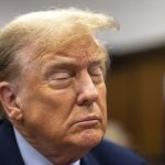 Aged senile demented Trump asleep in public