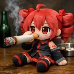 teto plush smoking a large cigarette