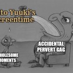 he could have had moments as wholesome like outer moka.  (Rosario + Vampire meme 7? if that counts) | Rito Yuuki's screentime; ACCIDENTAL PERVERT GAG; WHOLESOME MOMENTS | image tagged in greedy pipe man,to love ru,anime,rosario vampire,moka,wholesome | made w/ Imgflip meme maker