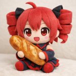 plush teto with a baguette meme