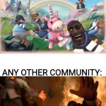I wish all communities are likes this. No !nfl@ti0n, no brainrot, no heat, just silly memes and fanart | THE FAUNA WORLD COMMUNITY:; ANY OTHER COMMUNITY: | image tagged in pyrovision,fauna world,community,funny,dream,reality | made w/ Imgflip meme maker