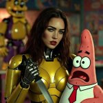 Megan Fox and Patrick Star FNAF style