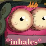 *inhales* | *inhales* | image tagged in exhausted sprig,yakko inhale | made w/ Imgflip meme maker