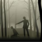 Man woods gun illustration