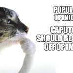 popular opinion imglfp great meme reset | POPULAR OPINION:; CAPUTUNG SHOULD BE BANNED OFF OF IMGFLIP | image tagged in this is me title | made w/ Imgflip meme maker