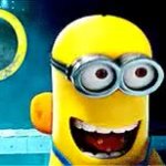 Minion laughing with popcorn GIF Template
