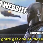 Companies When The Dot Com Bubble Happened | A WEBSITE; COMPANIES | image tagged in i gotta get one of those correct text boxes,memes,company | made w/ Imgflip meme maker