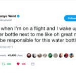 Kanye West Water Bottle Tweet