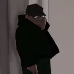 Peter Griffin in a black suit