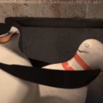 Penguin with bowling pin