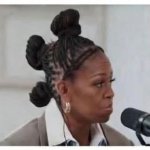 Michell Obama hair Michael bulge