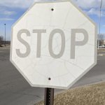 White stop sign