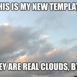 I thought they were pretty, so I took a picture of them, and made it a meme template! | THIS IS MY NEW TEMPLATE; THEY ARE REAL CLOUDS, BTW | image tagged in clouds,pretty | made w/ Imgflip meme maker