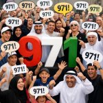 number 971 with a bunch of people around it saying 971