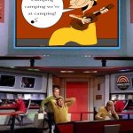 STAR TREK CREW COVERS THEIR EARS Sylvester Nelvana song camping | image tagged in star trek crew covers their ears blank screen,deviantart,crossover,star trek | made w/ Imgflip meme maker