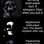 Mr Incredible Becoming Uncanny To Canny (Longest Template ever) | Normal Ohio fact: The state tree is the buckeye. Slightly weird Ohio fact: There’s a town named Wakeman with more cows than people. Odd Ohio fact: Some people claim to see corn move on its own at night. Confusing Ohio fact: Every highway somehow leads to Columbus. Unsettling Ohio fact: A random corn statue waves at you at 3 AM. Disturbing Ohio fact: The geese have political power. Creepy Ohio fact: You hear 'O-H' and must reply 'I-O' or else. Eerie Ohio fact: The cornfields whisper in binary code. Ominous Ohio fact: The sky hums the state anthem but backwards. Alarming Ohio fact: Lake Erie laughs when it rains. Sinister Ohio fact: The buckeyes blink sometimes. Spooky Ohio fact: The skyline flickers between timelines. Foreboding Ohio fact: All Walmarts lead to the same checkout clerk. Distorted Ohio fact: The state bird is now a drone. Glitched Ohio fact: GPS says 'turn around' forever. Surreal Ohio fact: Cleveland doesn’t exist on Tuesdays. Haunting Ohio fact: Corn mazes rearrange themselves mid-walk. Terrifying Ohio fact: The welcome sign knows your name. Uncanny Ohio fact: Everyone hums the same tune but no one knows why. Dreadful Ohio fact: The weather app just says 'RUN'. Macabre Ohio fact: The wind screams 'skibidi' in Morse code. Distorted skibidi fact: Toilets dance when lightning strikes. Confused skibidi fact: Bathroom mirrors applaud politely. Weird skibidi toilet fact: Flushing summons an NPC from Gary, Indiana. Unsettling skibidi toilet fact: The paper hums elevator music. Cursed skibidi toilet fact: Every roll has infinite layers—each worse. Terrifying toilet paper fact: It whispers 'Ohio' when you pull it. Nightmarish toilet paper fact: The sheets respawn after use. Paranormal toilet paper fact: It asks for your pronouns politely. Horrific toilet paper fact: It knows when you lie. Apocalyptic skibidi fact: Toilets begin to unionize. Cataclysmic Ohio fact: The cornfields declare independence. Reality-breaking fact: Ohio merges with the Backrooms. Existential fact: The word 'Skibidi' becomes the only language. Cosmic horror fact: Toilet paper wraps the moon. Transcendent fact: Mr Transphobe realizes he is now Mr Inclusive. Redemptive fact: Toilets cheer for equality. Transformative fact: Ohio renames itself 'O-Hi-Yes'. Hopeful fact: The corn finally stops whispering. Joyful fact: Every roll of toilet paper has a pride pattern. Reassuring fact: Lake Erie smiles for the first time. Canny Ohio fact: Everyone uses the restroom with respect. Wholesome skibidi fact: Toilets sing duets instead of battle cries. Upbeat Ohio fact: The geese form a jazz band. Positive Ohio fact: Walmarts play disco instead of static. Final Ohio fact: Everyone gets free toilet paper and equality. Happy Ohio fact: Mr Transphobe finally says 'My bad.' | image tagged in mr incredible becoming uncanny to canny longest template ever | made w/ Imgflip meme maker