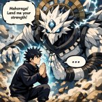 Megumi asking mahoraga for strength