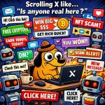 "A humorous cartoon scene inspired by the 'This is fine' dog mem