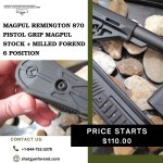 Magpul Remington 870 Pistol Grip Magpul Stock + Milled Forend 6