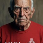 MAGA t-shirt celtic cross old elderly man