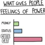 What Gives People Feelings of Power | CUTE CAT | image tagged in what gives people feelings of power | made w/ Imgflip meme maker