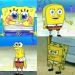 4 different Spongebobs