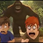 Gorilla Chases Kids GIF Template