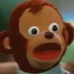 Surprised monkey puppet