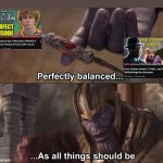 The PJO season 2 finale seems divisive | image tagged in thanos perfectly balanced as all things should be | made w/ Imgflip meme maker