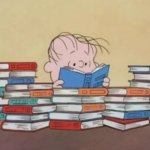 Linus reading books