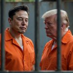 Donald Trump Elon Musk Orange jumpsuits prison