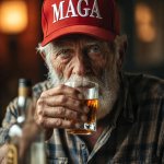Old Elderly Man MAGA liquor booze gun pistol alcoholism
