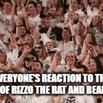 rizzo and bean bunny are back | EVERYONE'S REACTION TO THE RETURN OF RIZZO THE RAT AND BEAN BUNNY | image tagged in gifs,the muppets,disney | made w/ Imgflip video-to-gif maker