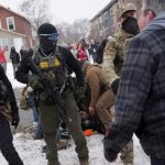 Ice officers with protestors meme