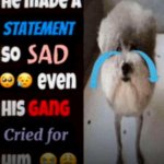he made a statement so sad