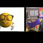Nerd Clown  On Computer GIF Template