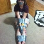 Tied up sat on the floor