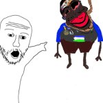 Wojak pointing at a dead niglet