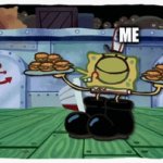 Kpop Something clever part two | ME; KPOP | image tagged in gifs,kpop demon hunters,rujinu,spongebob,kpop,i made a meme like this | made w/ Imgflip video-to-gif maker