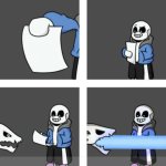 Sans blasts paper with gaster blaster