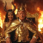 King Donald Trump Satan Mammon worship meme