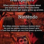 At least Kurogames, where they create Wuthering Waves is the game industry, where they actually listen to their fan's opinions. | Kurogames; When someone making a memes about you and your games, everyone loves it and that memes got many green up arrows. Nintendo; But when someone making a memes about me and my games, everyone doesn't give a f and that memes got very few green up arrow. That doesn't seem fair. | image tagged in that doesn't seem fair,nintendo,kurogames,memes | made w/ Imgflip meme maker