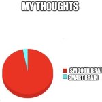 Pie graph meme | MY THOUGHTS; SMOOTH BRAIN; SMART BRAIN | image tagged in pie graph meme | made w/ Imgflip meme maker