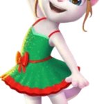 My talking angela wearing a merry mini dress