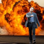Dicaprio walks out happy from explosion