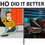 I'm going with Family Guy.... | WYMEMES | image tagged in who did it better,memes,family guy,star trek,starfleet academy | made w/ Imgflip meme maker