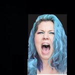 Blue hair Wokester crying