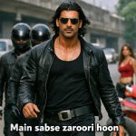 Meme template: ? Dhoom – John Abraham swag walk Caption on meme: