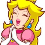 Princess Peach happy clapping template