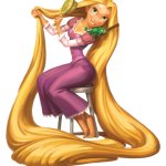 Rapunzel Brushing Her Hair